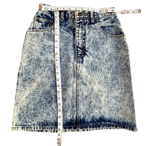 VTG 80s Guess by Georges Marciano high waisted acid wash denim denim skirt 28 - Picture 5 of 11